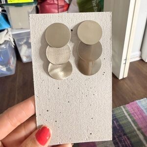 Sibilia Silver 3 Disc Alpaca Earrings